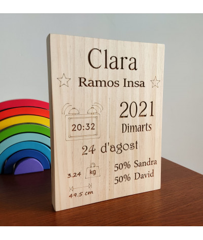 Natalicio de madera personalizado